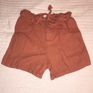 Just Living Salmon Linen-Blend Shorts